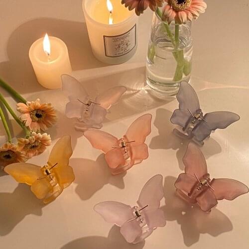 Fashion Matte Butterfly Hair Claw For Women Girls Hair Accessories Scrub Black Hair Claw Clips Crab For Hair Simple Hair Clamps