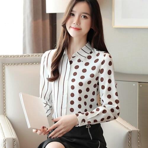 Fashion print ladies shirts Womens Blouses 2021 Spring Autumn Long Sleeve Shirts Tops Blusas Mujer