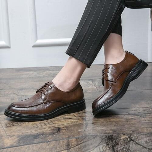 2021Fashion New Men Business Dress Formal Wedding Oxford Classic Men Slip on Oxford for Men Casual Comfy Office Elegant Oxford