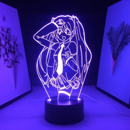 Latest Anime Girl Figure 3D LED Night Light for Girl Bedroom Decoration Child Birthday Gift Lamp Manga Acrylic Table Light