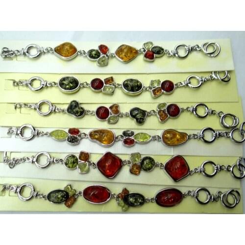 Wholesale Fashion Precious Modernist TEARDROP GOLDEN HONEY PRESSED AMBERS Bracelets jewellery making Free shipping A6