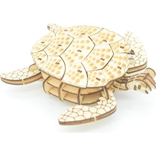 Dyarya P019 sea turtle puzzles Wooden Model Kits 3D Puzzle animal Toy Learning Game for baby Teens and Adults Christmas Birthday