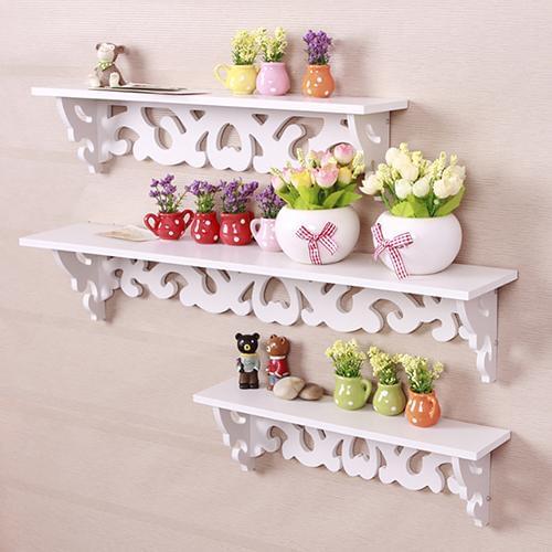 New 1Pc Carved Hollow Wood Wall Hanging Rack Shelf Shelve Holder Storage Home Decor Storage Holders & Racks Полка для хранения