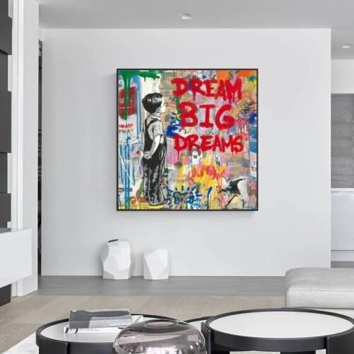Posters And Prints Banksy Pop Street Art Dream Abstract Animals Graffiti Art Canvas Painting On the Wall Art Picture Home Decor