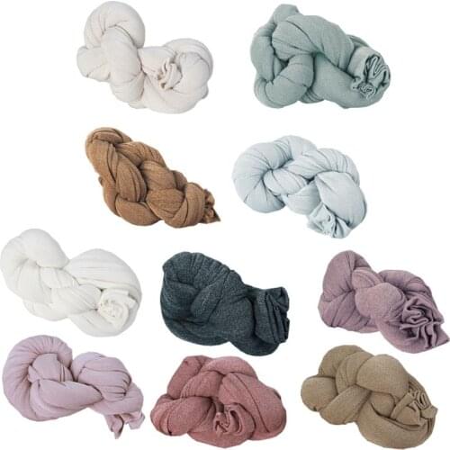 Newborn Photography Props Blanket Baby Photo Wrap Swaddling Cotton Stretchable Wraps Backdrop