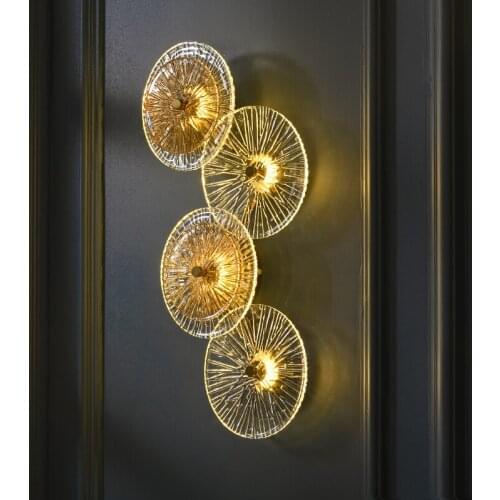 Postmodern light luxury wall lamp living room background wall bedside personalized glass aisle wall light