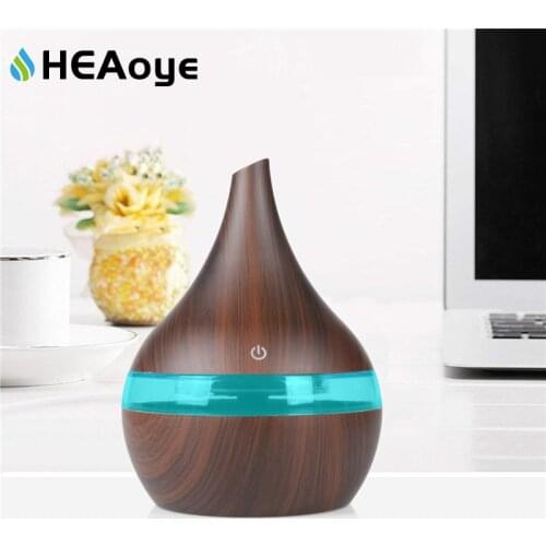 300ml USB Air Humidifier Electric Aroma Air Diffuser Wood Ultrasonic Essential Oil Aromatherapy Cool Mist Maker for Home Car