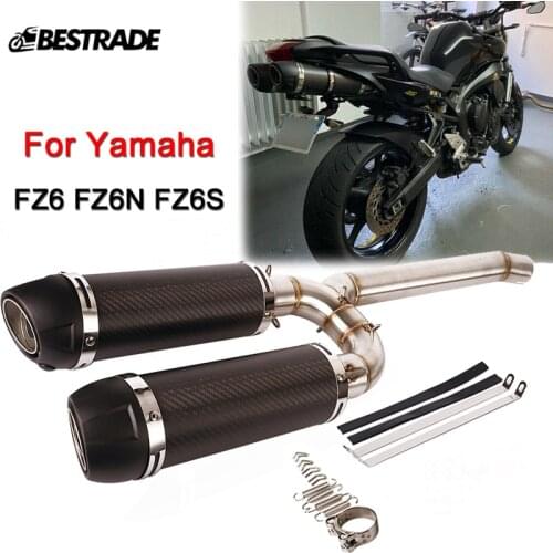 For Yamaha FZ6 FZ6N FZ6S Motorcycle Exhaust System 51mm Muffler Pipe Middle Link Connect Tip Modified Tail Escape with DB Killer