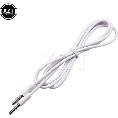 High Quality 1pcs 4 Pole 1M Universal 3.5mm Male Record Car Aux Audio Cord Headphone Connect Cable for Phone