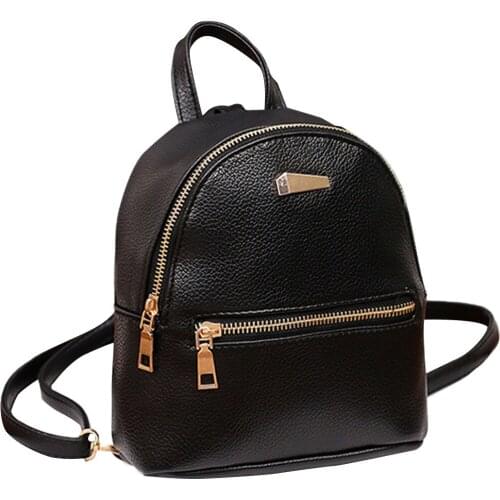 Women Leather Backpack School Rucksack College Solid Fashion Ladies Satchel Travel Bag Rucksack Ladies Girls Casual Bag