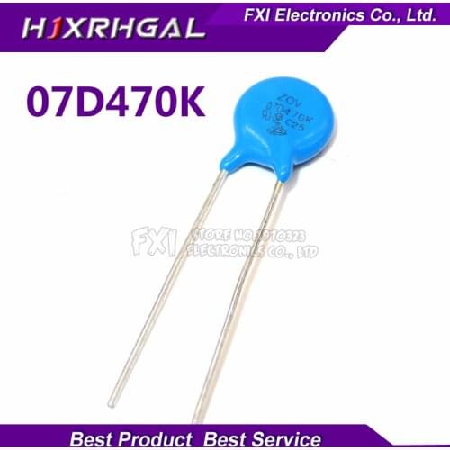10PCS 07D470K Piezoresistor 7D470K 47V Varistor Resistor