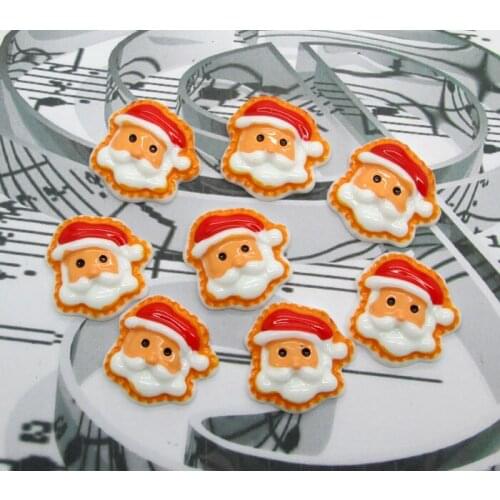 10Pc Resin Christmas Santa Claus Decoration Crafts Kawaii Bead Flatback Cabochon Fridge Magnet Scrapbook DIY Accessories Buttons