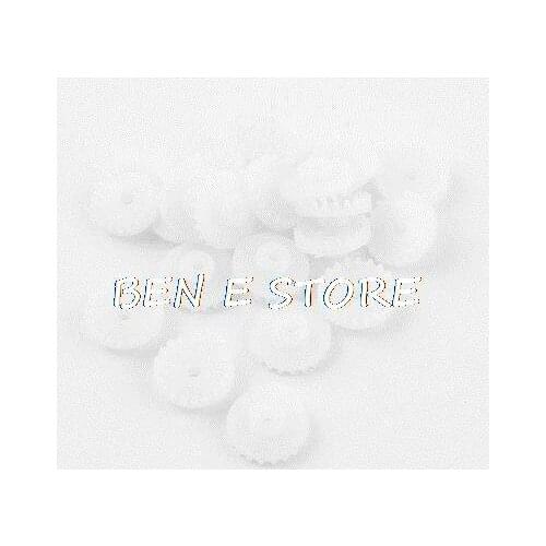 20pcs C202A White Plastic 11 x 2 x 4mm 0.43" Diameter Toothed Crown Gears
