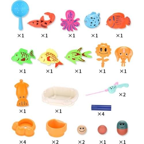2021 Children Boy Girl Fishing Toy Set Suit Magnetic Play Water Baby Toys Fish Square Hot Gift For Kids