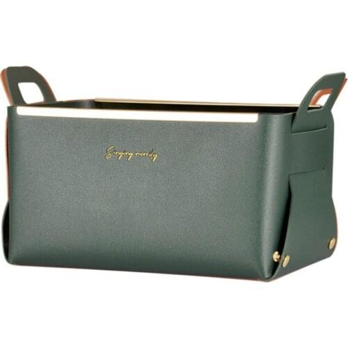 2021 Cosmetic Container High Capacity Folding Faux Leather Creative Desktop Storage Box for Home Desktop Storage Tray Wholesale