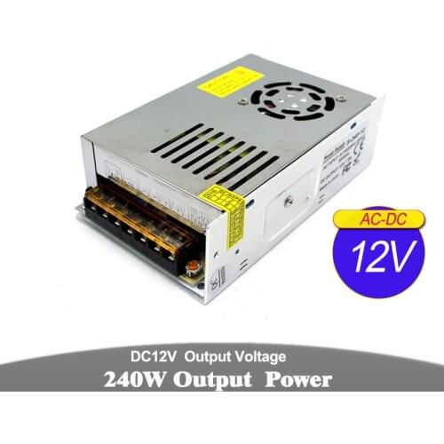 240W 20A 12V DC Power Supply Driver Transformers 220V 110V AC DC12V Powers Source for CCTV Camera LED Lighting Monitor