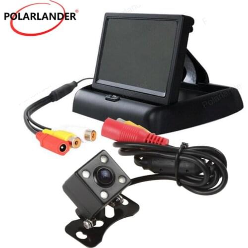 4.3 inch Foldable TFT LCD Car Reverse Rear View Monitor Car Camera with wireless transmitter reciever