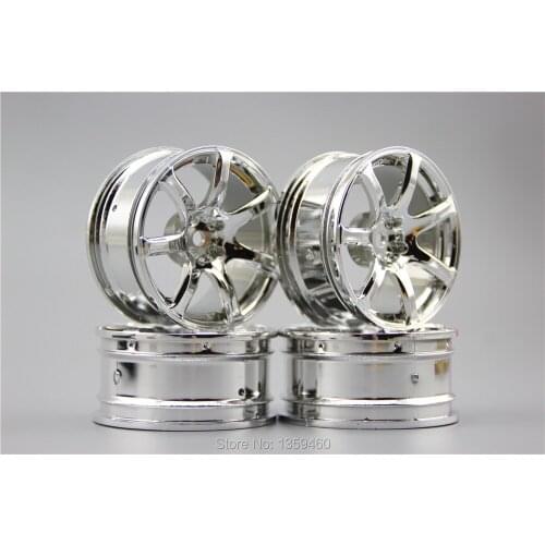 4pcs 1/10 Touring&Drift Wheel Rim W7S3C(Chrome) 3mm offset fits for 1:10 Touring&Drift Car 1/10 Rim 11011