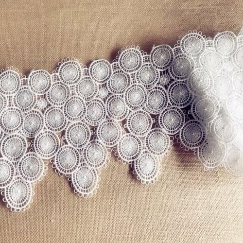 5Yards 11cm Lovely Designed Milk silk Lace Embroidery Lace Polyester Lace Trim Ribbon for Sewing Accessories