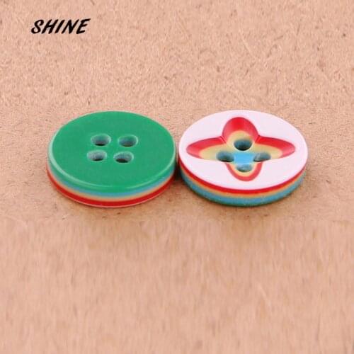 50pcs Resin Sewing Buttons Scrapbooking Round Multicolor 4-Holes Classic Fashion 12.5mm Dia. Costura Botones Decorate