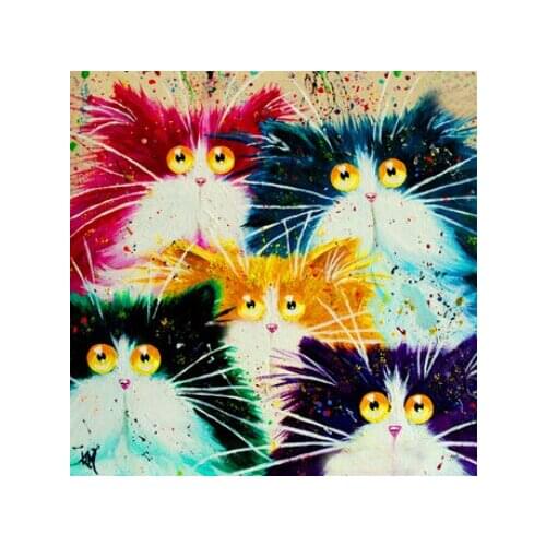 5D Diy Diamond painting cross stitch cartoon cat diamond mosaic rhinestone stick painting square drill full diamond embroidery