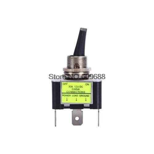 ASW-07D-2 30A ON-OFF Automotive Illuminated Toggle Switch With 12VDC LED