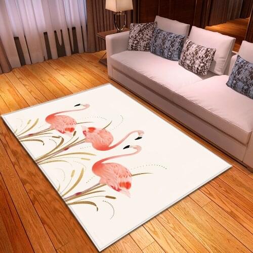 European Flamingo Velvet Velvet Memory Foam Rug Playing Basketball Game Mat Baby Camping Bed Rug Living Room Decoration Area Rug