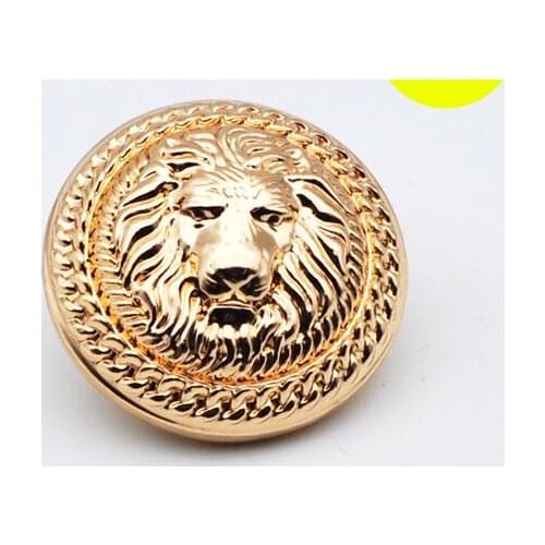 Free shipping 6pcs/lot 27mm High-grade metal lion button Coat suit metal button decorative buttons Clothing buttons