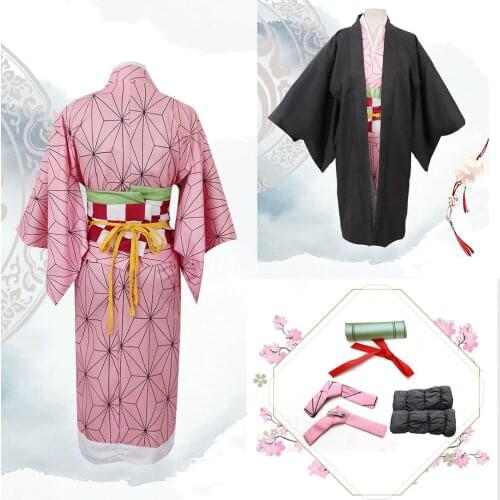 Kids costumes Demon Slayer Kamado Nezuko costumes Blade of Ghost Graphic cosplay Kamado Tanjirou kimono for kids