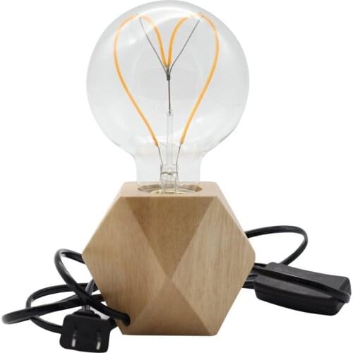 Dimmer Switch E27 Antique Wooden Table Lamp With Key switch Rhombic Retro Reading Desk Lamp Office Lamps
