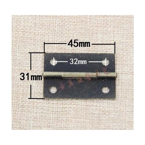 Hardware supplies 45mm*31mm bronze small hinges iron gift box small handicraft hinges 180 degree