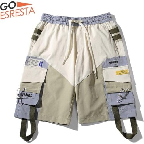 GOESRESTA Summer Men Shorts Fashionable Loose Multi-pocket Drawstring Shorts Men Fashion Street Sports Breathable Tooling Shorts