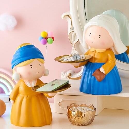 Creative Girl Sculpture Storage Nordic Home Decoration Table Decoration Accessories Bedroom Decoration Girl Birthday Gifts