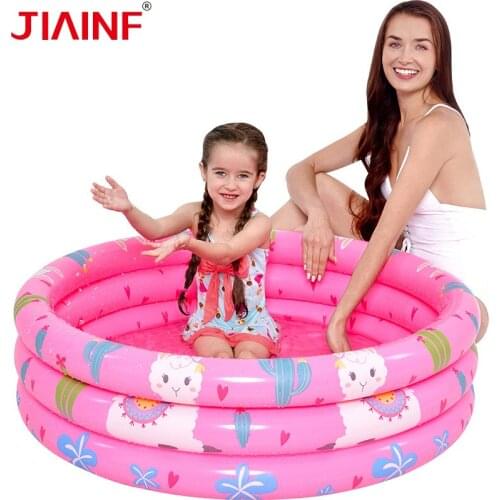 Summer Baby Inflatable Swimming Pool Cute Cartoon Pattern Round Paddling Bubble Pools Three Rings Basin Outdoors Sport Play Toys
