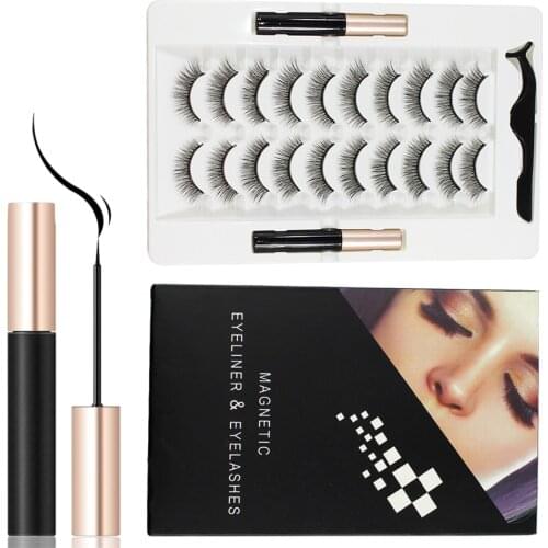 Magnetic Eyelashes Waterproof Magnetic Eyeliner And Tweezers With Natural Look Reusable False Lashes No Glue Need