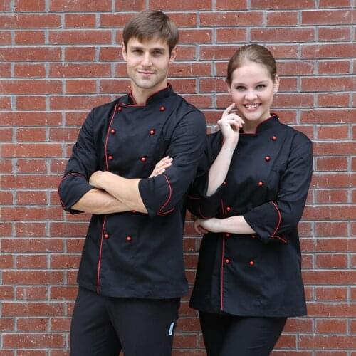 S-3XL Chef Baggy Clothes New Restaurant Hotel Kitchen Big and Tall Mens Long Sleeve Tops Jackets Chef Wear Coats Free Shipping