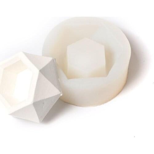 Polygon Fondant Silicone Cake 3D Mold Succulents Flower Pot Cement Plant Pot Mould Home Decoration Cake Decorating Tool