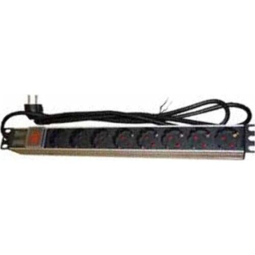 Schuko 19" 8 Way Multi-socket Adapter Monolyth 3050001