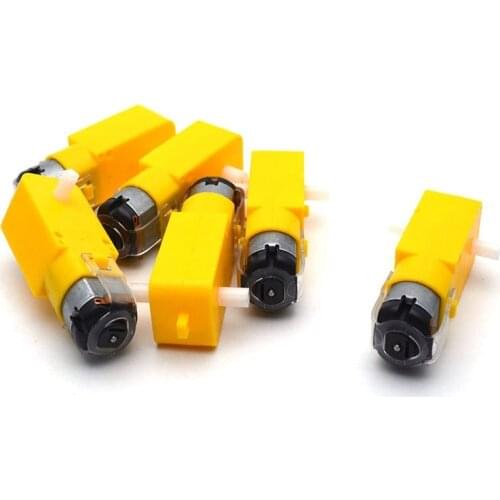 Gear Motor Dual Shaft 3-6V TT Motor for Smart Car Robot Pack of 6 (I Shape)