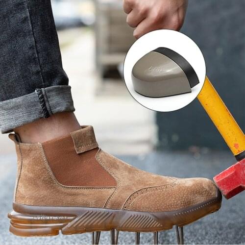 Men Boots Safety Shoes Men New Chelsea Boots Men Steel Toe Shoes Work Boots Indestructible Industrial Shoes Security Boots 2020