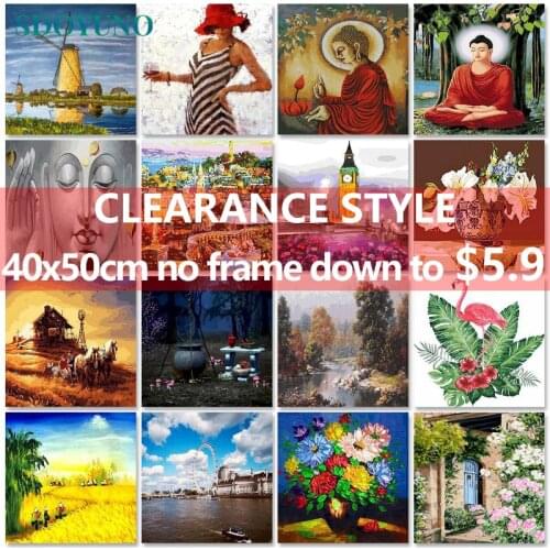 SDOYUNO Clearance style Paint By Numbers Kits On Canvas DIY Frame 60x75cm Oil Painting By Numbers Handpaint Figure Home Decor