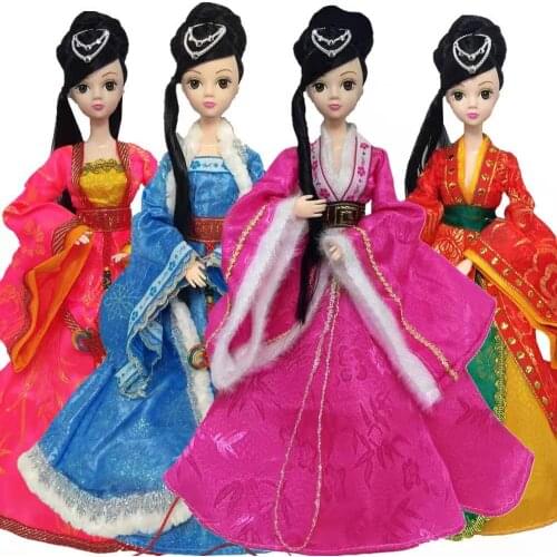 Dress up Ethnic Doll Dress For Barbie Clothes Party Gown Chinese Ancient Costume For 30cm BJD Accessories Girl Toy Kids Gift 1/6