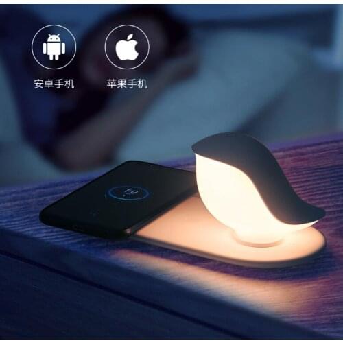 Xiaomi Qi Wireless Charger Table Lamp For iPhone Xiaomi Samsung Huawei Mobile Phone Charging Holder Night Light Pad Phone Stand