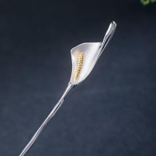 Independent design new calla lily flower hairpin simple ancient style Hanfu headdress exquisite elegant charm ladies jewelry