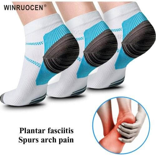 1pair New Miracle Foot Compression Sock Anti-Fatigue Plantar Fasciitis Heel Spurs Pain Sock For Men Women Sport Sock Hot Sale