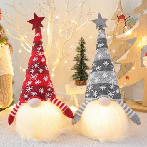Christmas Decoration Santa Gnome Glowing Plush Doll Ornaments Christmas gifts Swedish Tomte Ornaments
