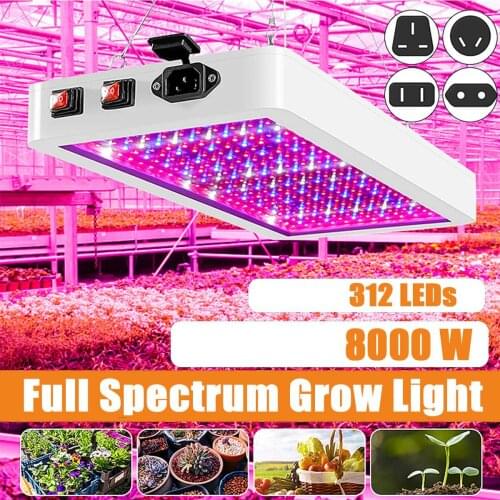 New LED Grow Light 8000W Waterproof Phytolamp 312 Leds Chip Phyto Growth Lamp 265V Full Spectrum Plant Lighting For Indoor Plant