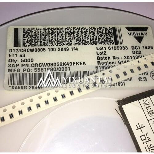 100pcs/lot 500pcs/lot 1000pcs/lot Free shipping 100% original CRCW08052K49FKEA RES SMD 2.49K OHM 1% 1/8W 0805