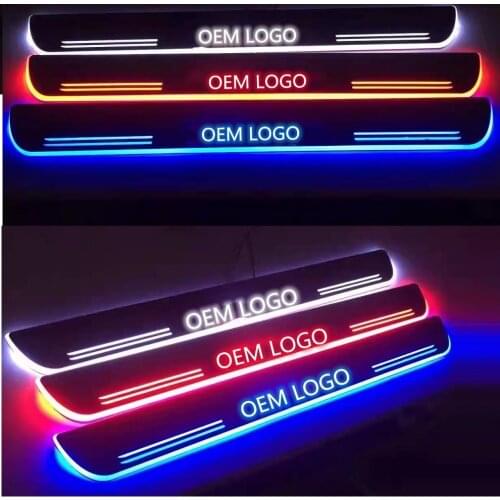 LED DOOR SILL PLATE LIGHTS moving door scuff Nerf Bar Running Boards entry guards cover for GX460 2014-2017 door plate