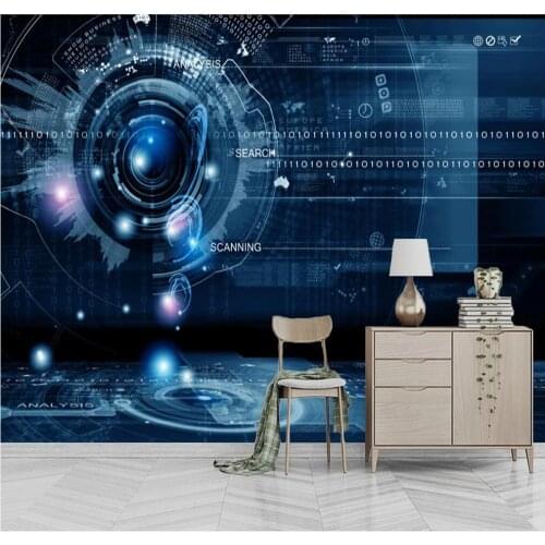 Custom mural wallpaper 3D modern abstract technology geometric three-dimensional tooling wall decorative painting